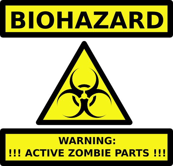 Zombie Parts Warning Label Clip Art At Clker Com   Vector Clip Art