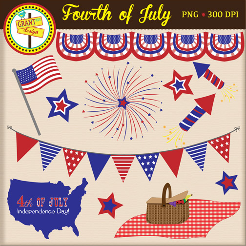 4th Of July Clipart   Fourth Of July Clip Art   Patriotic Graphics