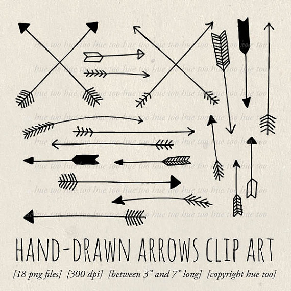 Arrows Clip Art Tribal Arrow Clipart Archery Hand Drawn Arrows