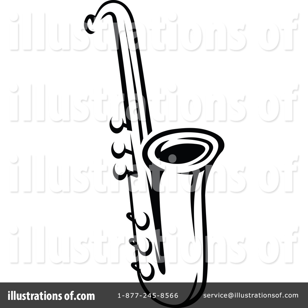 Black And White Saxophone Musical Instrument Seamartini Graphics