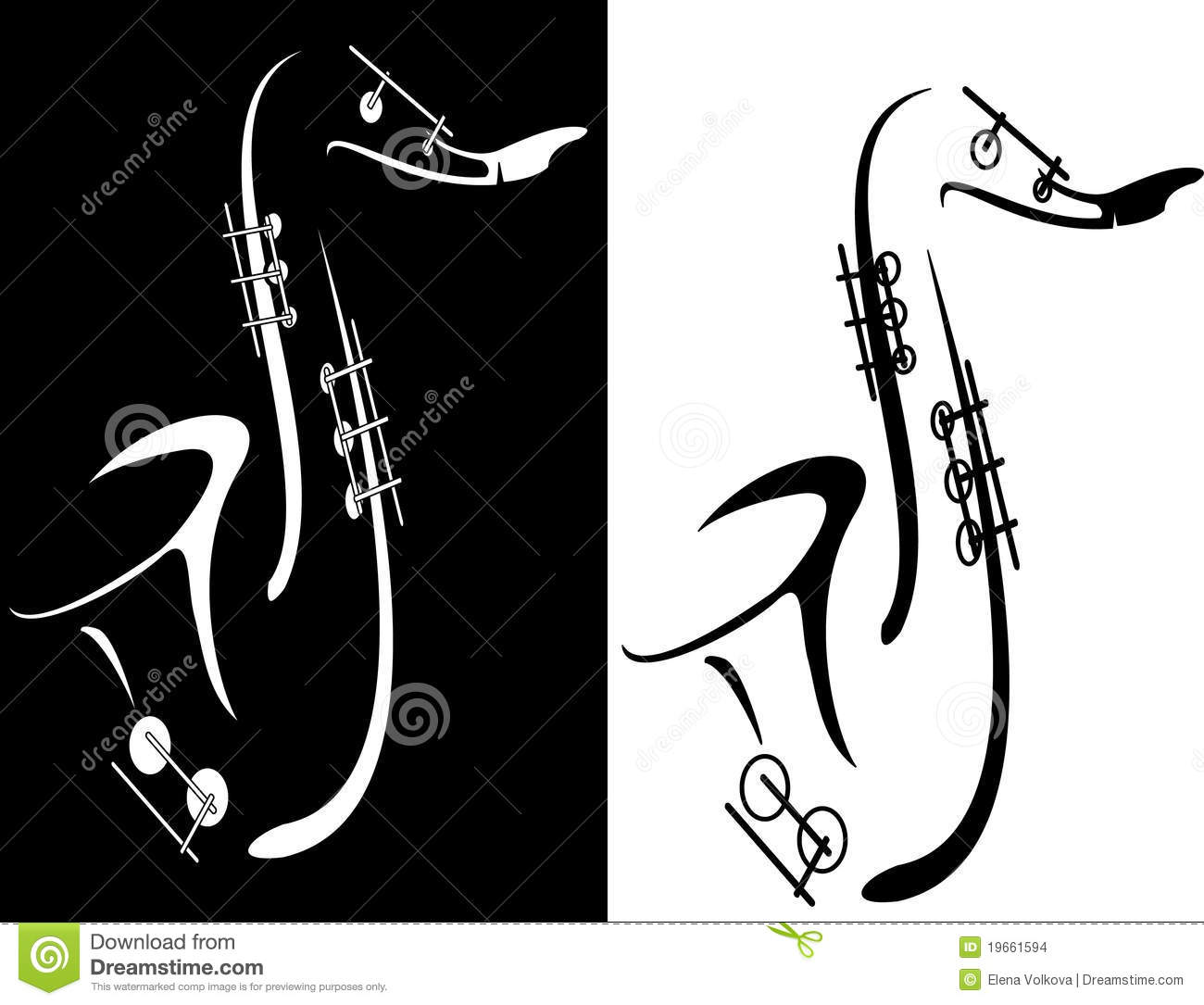Black And White Saxophone Stock Images   Image  19661594