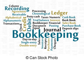 Bookkeeping Word Cloud With Data Sheet Background