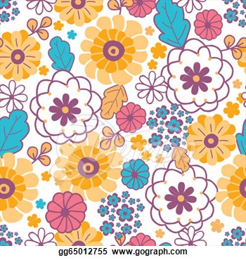 Clipart   Colorful Oriental Flowers Seamless Pattern Background  Stock