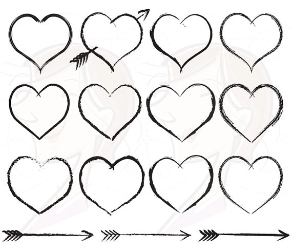 Clipart Heart Rustic Frames Border Clip Art Scrapbook Valentine Heart