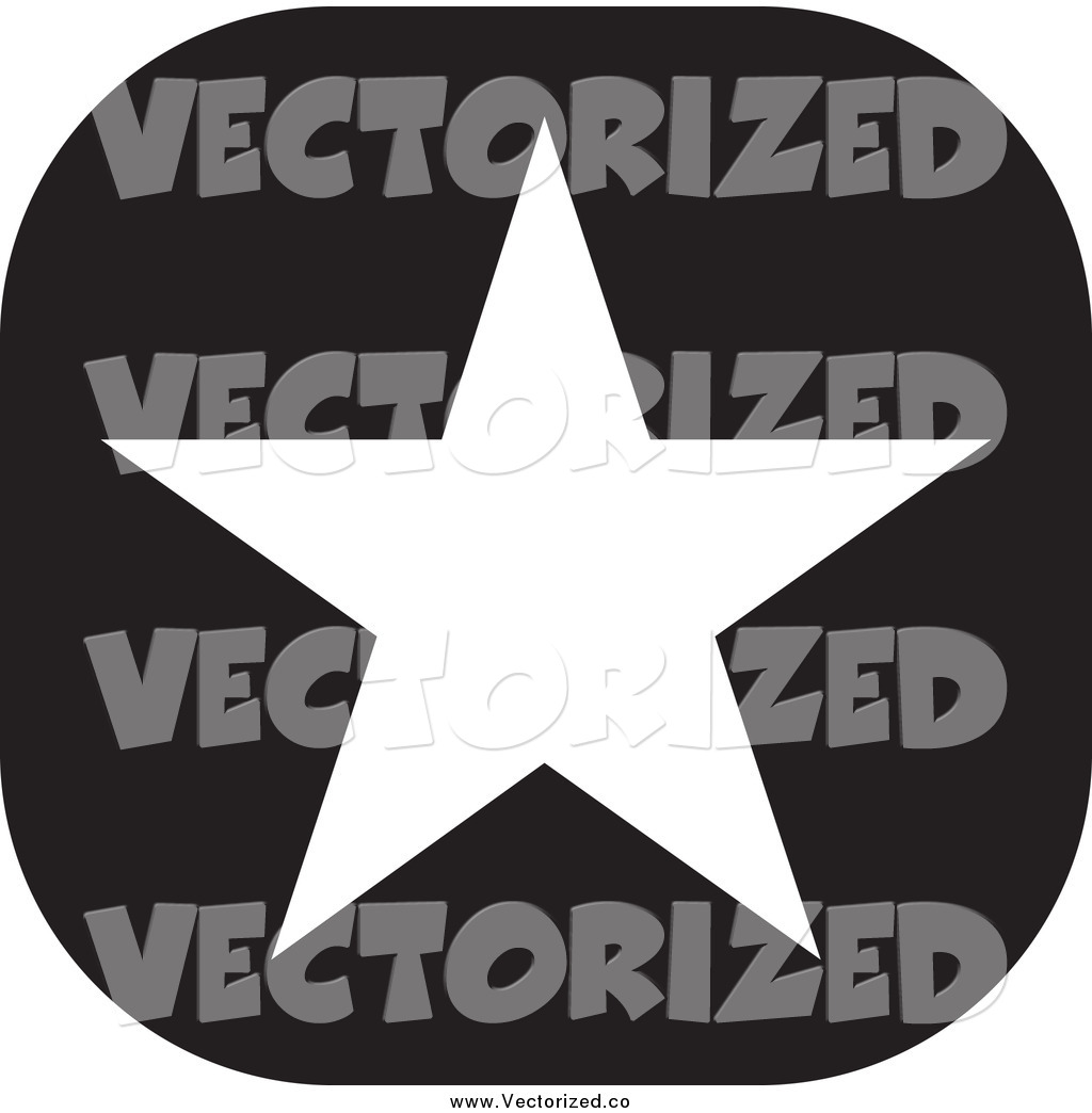     Clipart Of A Black And White Rounded Square Star Icon By Johnny Sajem