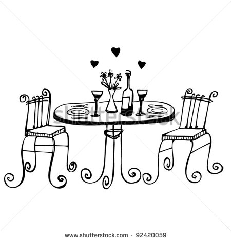 Date Night Clipart A Romantic Date   Stock Vector