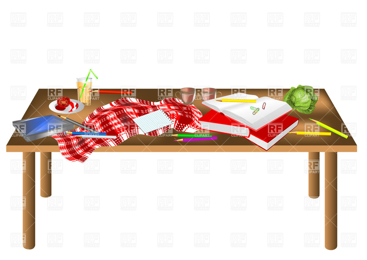 Dinner Table With Food Clip Art Messy Table Isolated On A