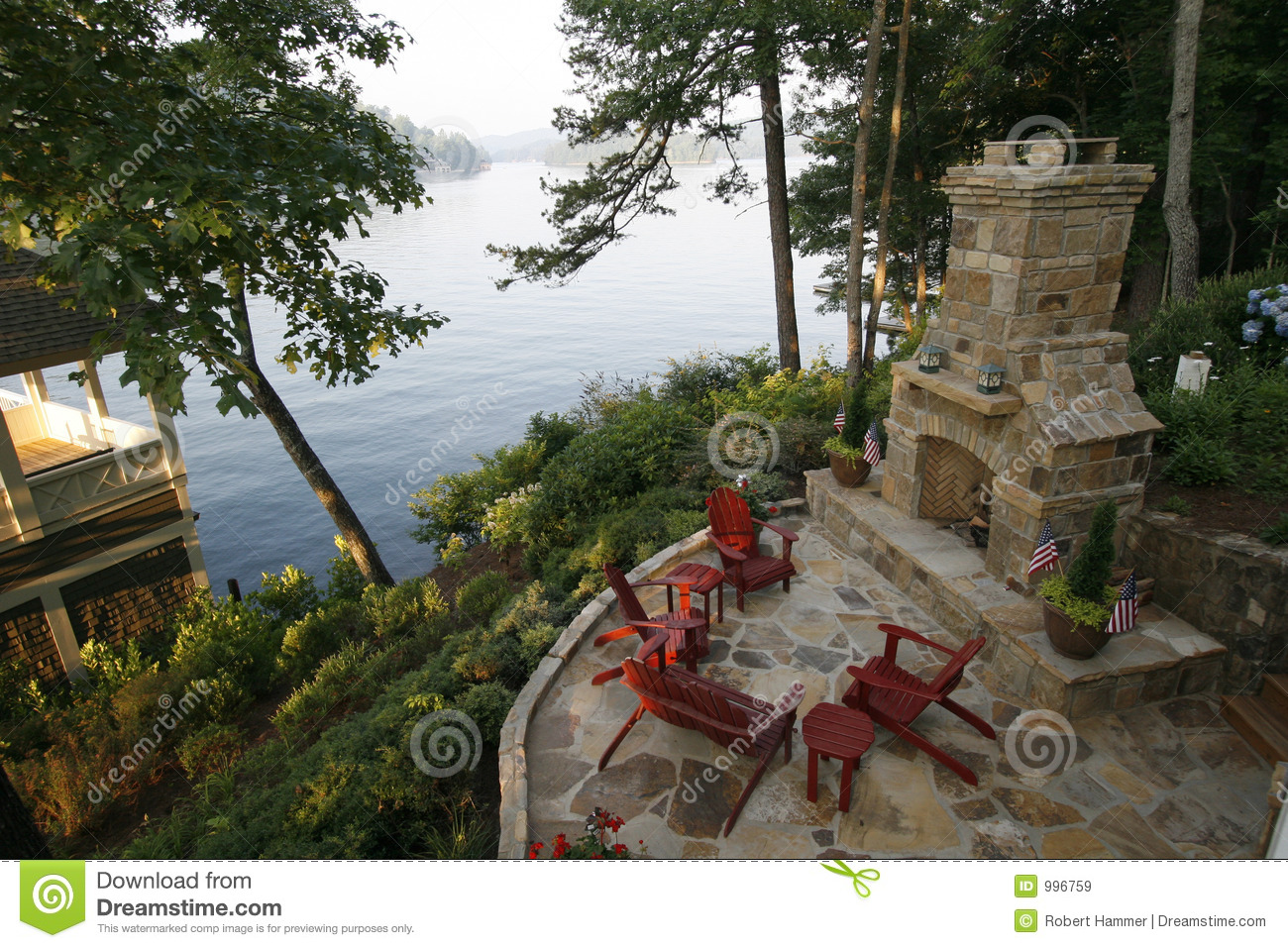 Outdoor Fireplace And Patio Royalty Free Stock Images   Image  996759