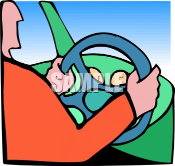 Person Driving A Car Holding The Steering Wheel   Royalty Free Clip