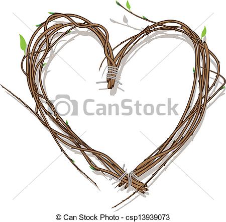 Rustic Heart Clip Art Heart Woven Of Twigs
