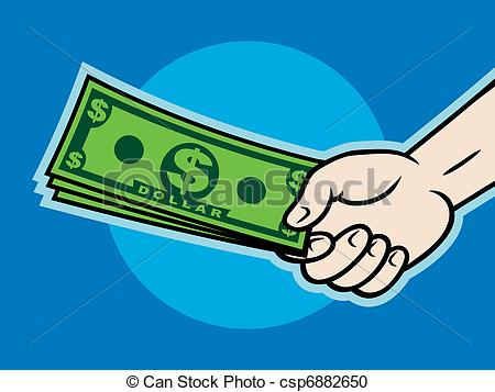 Vector Clipart Of Giving Money   Hand Giving Money Vector    