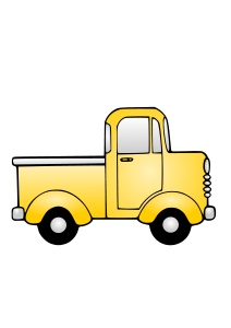 Yellow Old Truck Clip Art