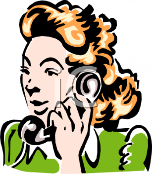 1268 Vintage Woman Talking On The Telephone Clip Art Clipart Image