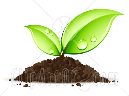 28032 Clipart Illustration Of A Sprouting Seedling Plant Emerging From