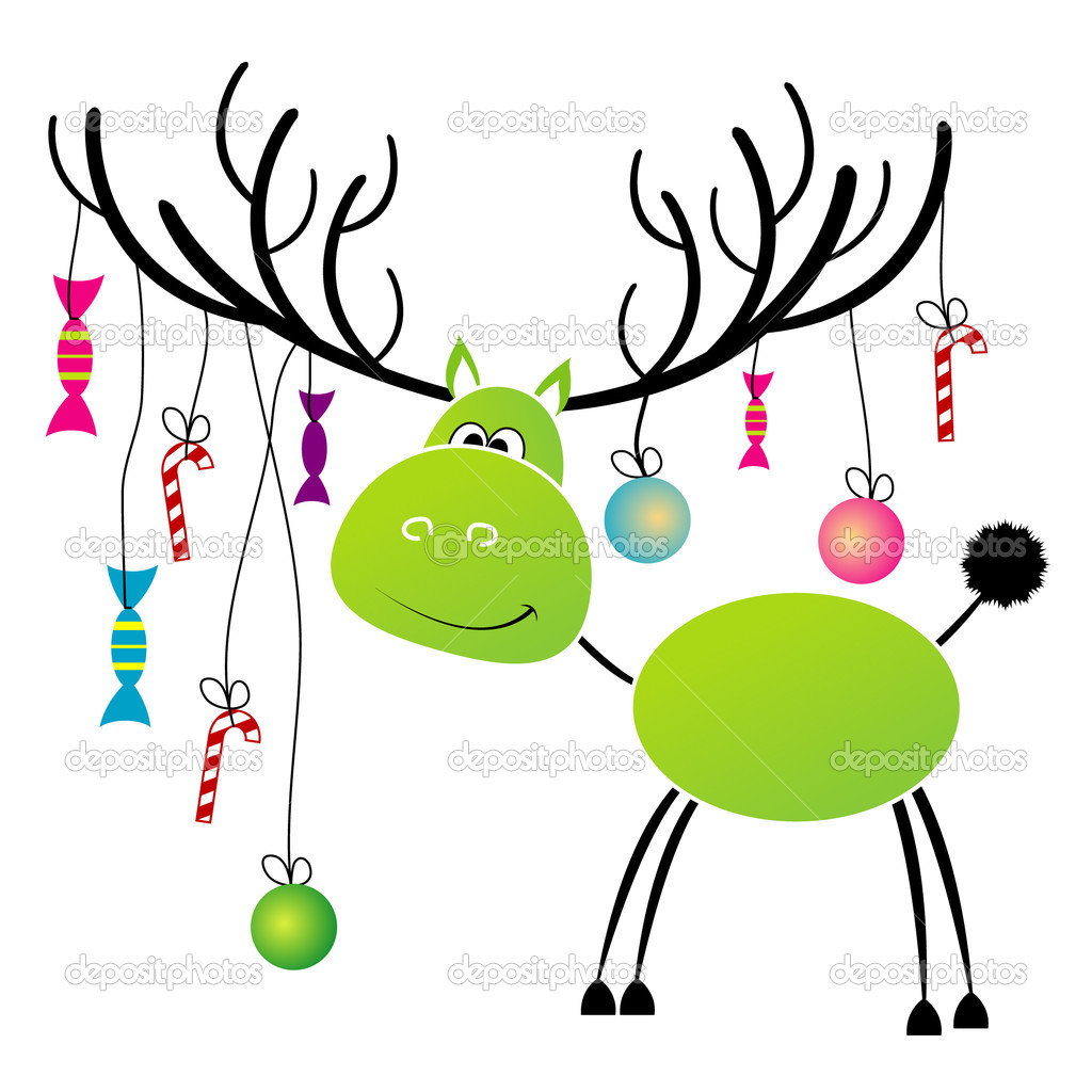 Christmas Reindeer With Gift For You   Stock Vector   Shekoru