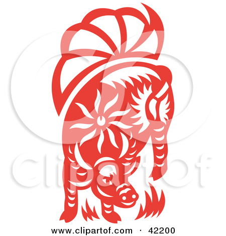 Clipart Rabbit Pig Tiger And Penguin Faces Royalty Free Vector