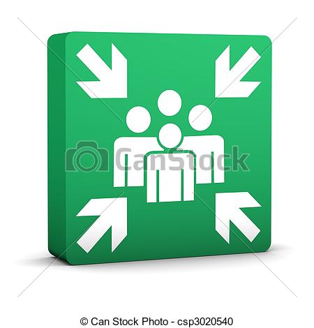   Green Meeting Point Sign On A White    Csp3020540   Search Clipart    