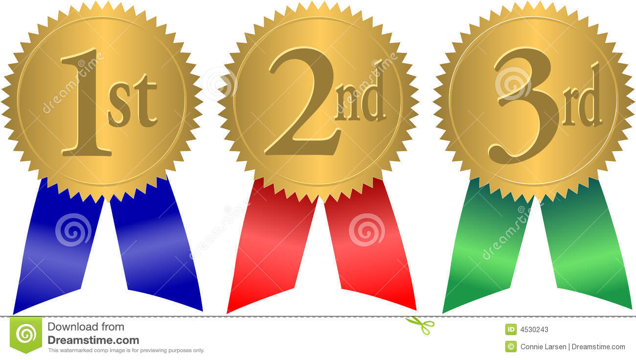 Illustration Of 1st 2nd And 3rd Place Award Seals With Ribbons