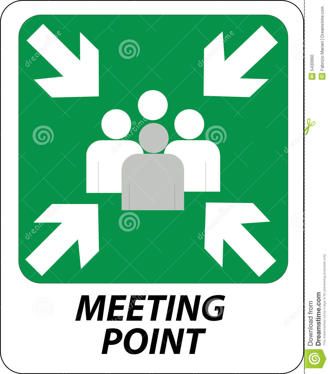 Meeting Point Sign Stock Photo   Image  5430960