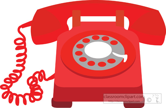 Office   Red Telephone 2a   Classroom Clipart