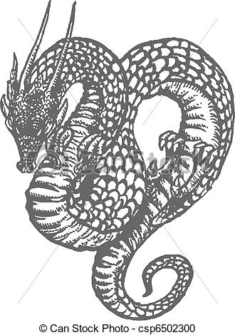 Oriental Dragon Encre Dessin   Csp6502300