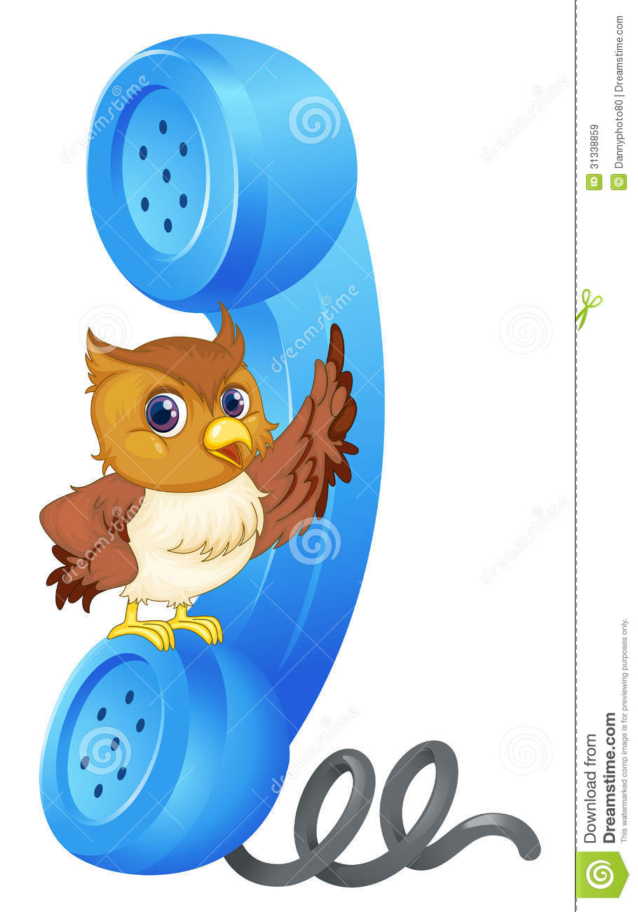 Owl And Phone Receiver Royalty Free Stock Images   Image  31338859