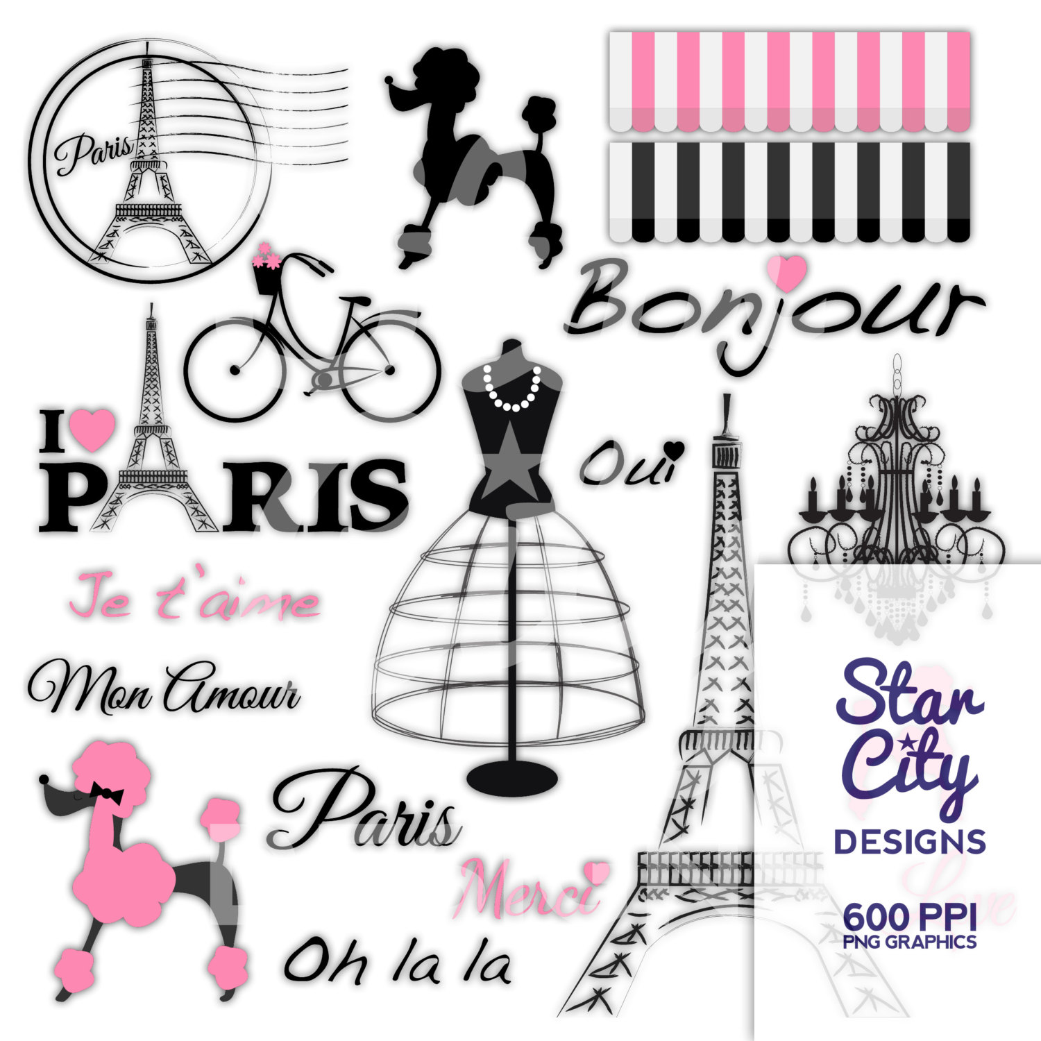 Paris Clipart Paris Poodle Clipart Clipart Clip By Starcitydesigns