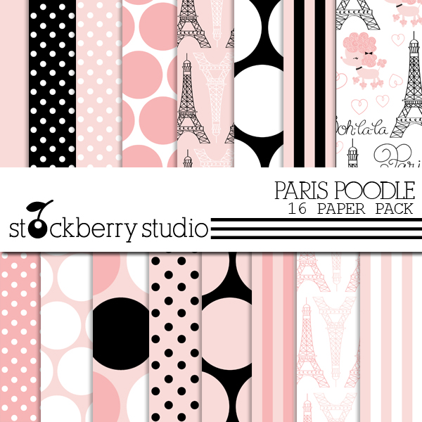 Paris Poodle Paper Pack  Great For Scrapbooking Craft Projects And