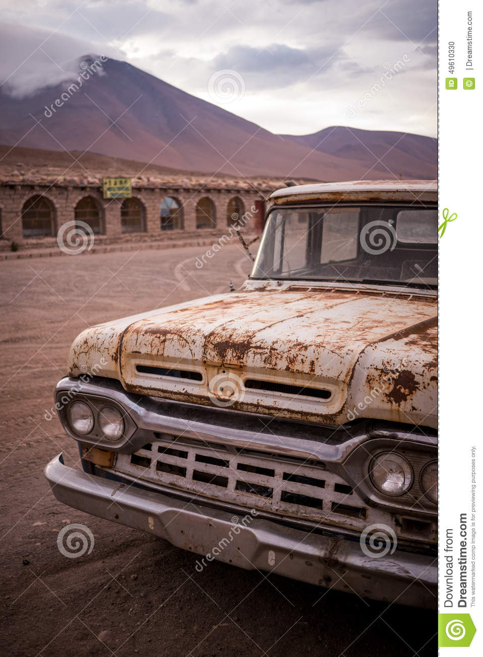 Pickup Truck  Ute  Stands Parked In A Wild West Desert Town Never To    