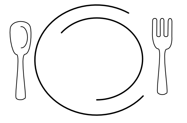 Plate Of Food Clipart Black And White   Clipart Panda   Free Clipart