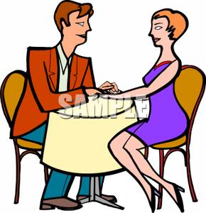 Royalty Free Clipart Image  A Couple Holding Hands On A Date