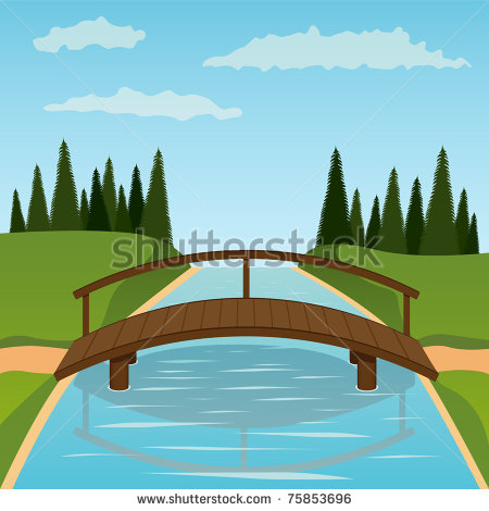 Small Wooden Bridge  Vector Illustration    75853696   Shutterstock