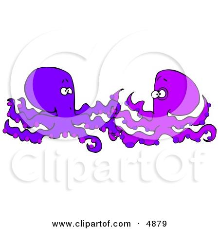 Smiley Octopus Holding A Blank Sign Clipart By Dennis Cox