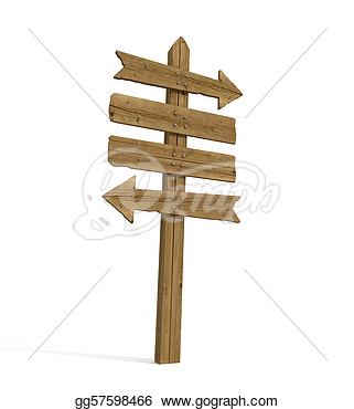 Stock Illustration   Old Wooden Signpost  Clip Art Gg57598466