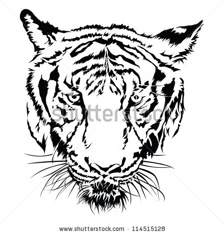 Tiger Face Clipart Black And White   Clipart Panda   Free Clipart
