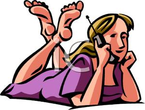 Young Woman Talking On The Telephone   Royalty Free Clipart Picture