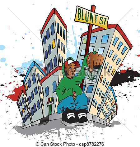 Clip Art Vector Of Ghetto Blunt Street   Illustration Of A Guy Sitting