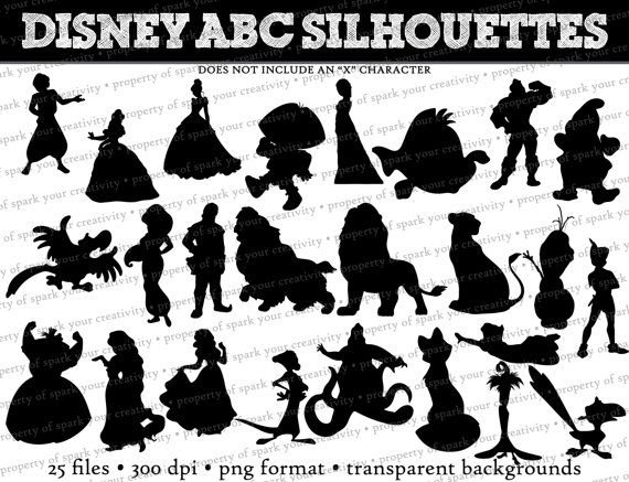 Disney Abc Silhouettes    Ariel Eric Gaston By Sparkyourcreativity      