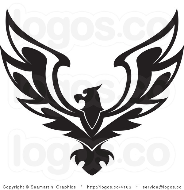 Eagle Wings Spread Clipart Black And White   Clipart Panda   Free