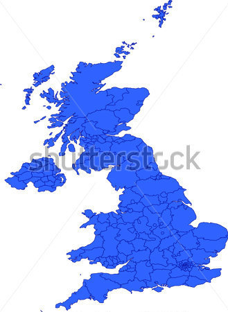 Editable Vector Map Of Great Britain With Provinces As Eps10 File With
