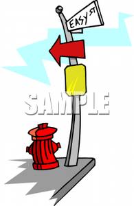 Fire Hydrant On A Street Corner   Royalty Free Clipart Picture