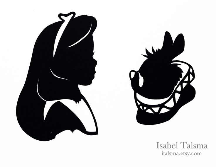     In Wonderland  Alice And The White Rabbit  Handcut Disney Silhouettes