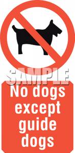 No Dogs Except Guide Dogs Signage   Royalty Free Clipart Picture