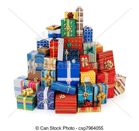 Pile Of Birthday Presents Clipart Stock Photo   Big Stack Of