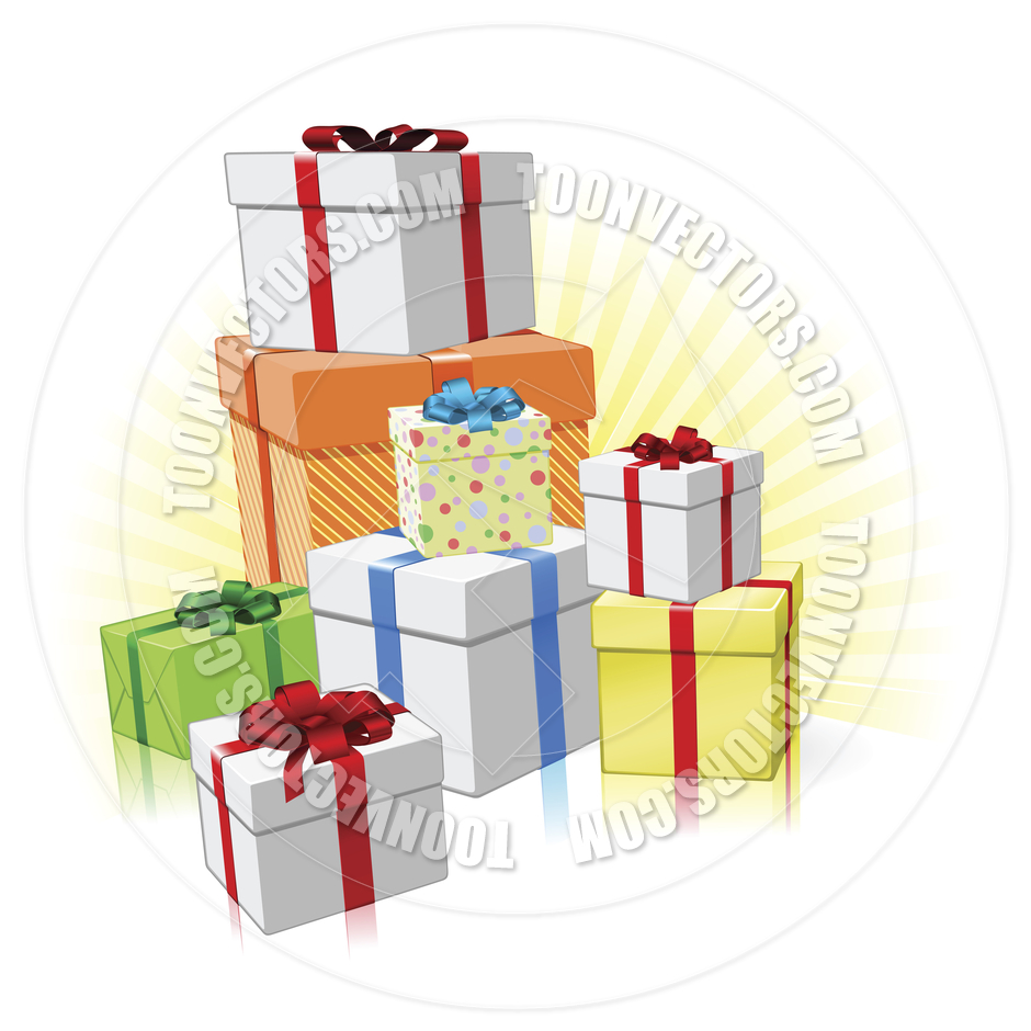 Pile Of Presents Concept By Geoimages   Toon Vectors Eps  34298