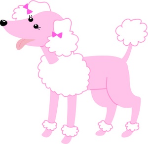 Pink Poodle Clipart Image  A Pink Cartoon Poodle With Bows In Her Hair