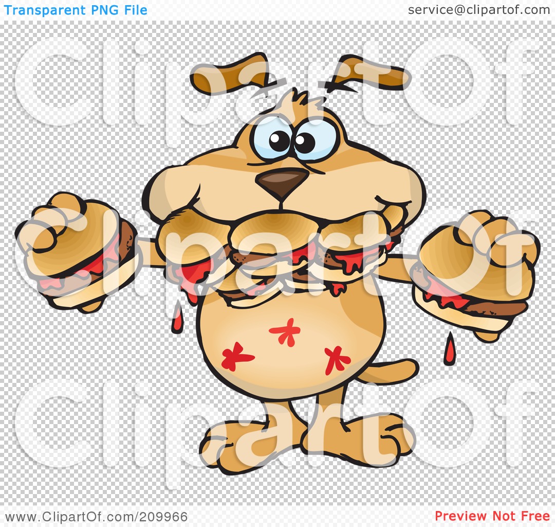 Royalty Free  Rf  Clipart Illustration Of A Hungry Sparkey Dog Shoving