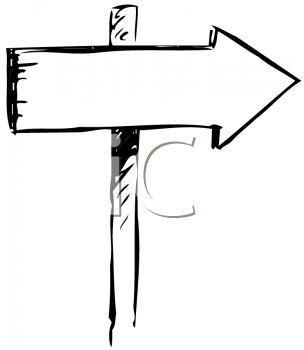Sign With An Arrow Pointing The Way To Go   Royalty Free Clipart Image