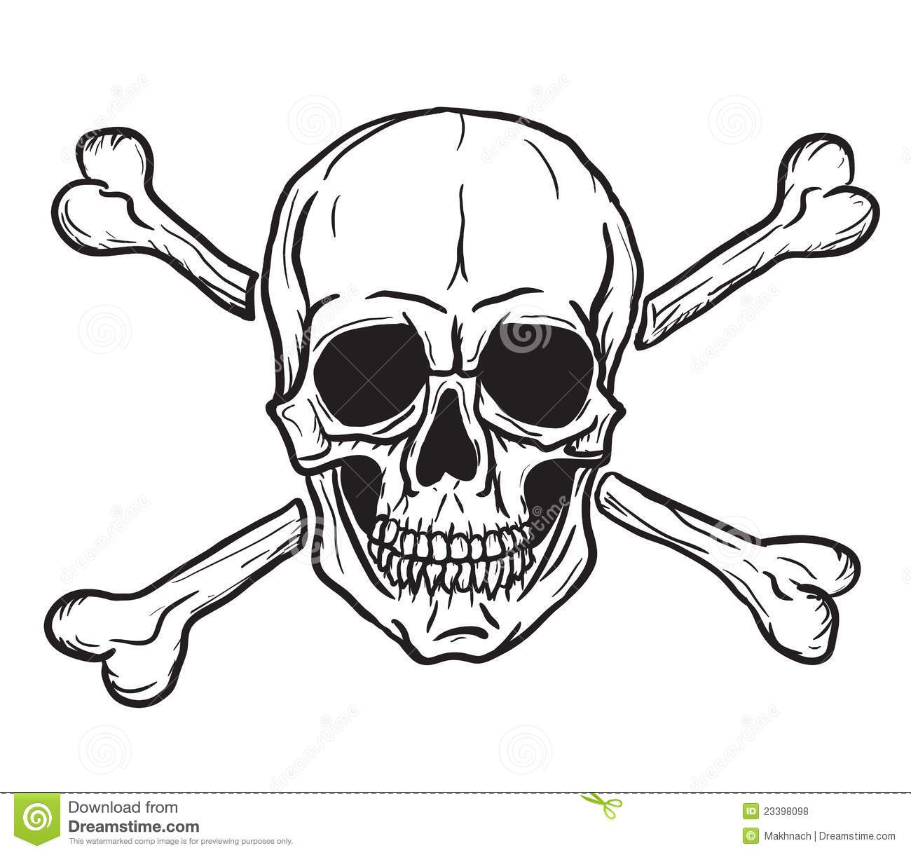 Skull And Crossbones Isolated Over White Background