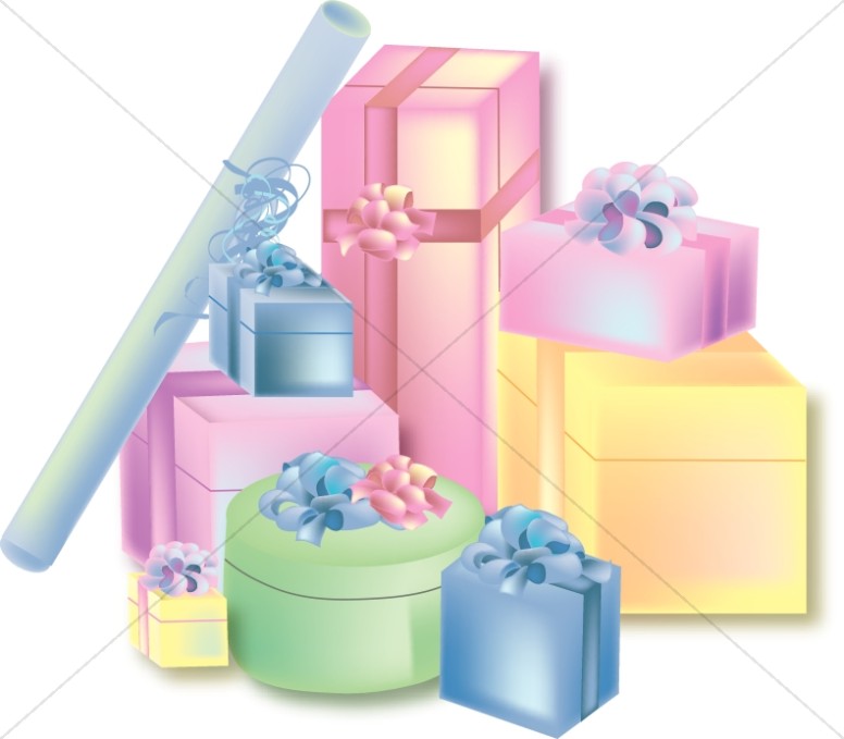 Stack Of Party Presents   Church Birthday Clipart